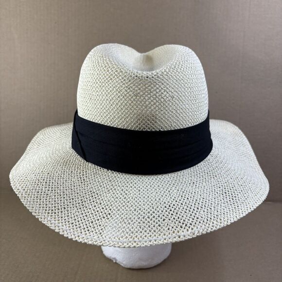 Vintage 90s PING Golf Black Karsten Men's Straw Panama Sun Hat Cap USA Small - Picture 4 of 11